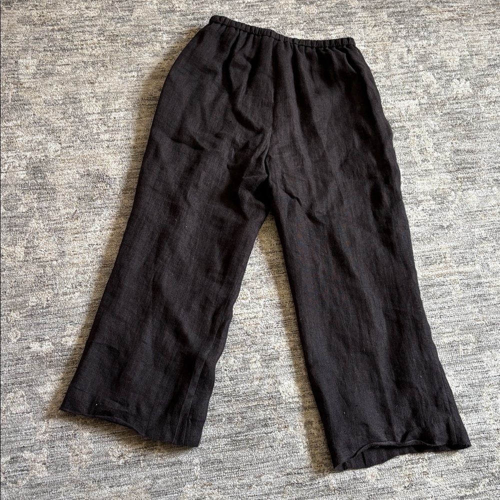 Lafayette 148 women’s size 8 Wide-Leg Linen Pants - chocolate brown - lined - Picture 5 of 6